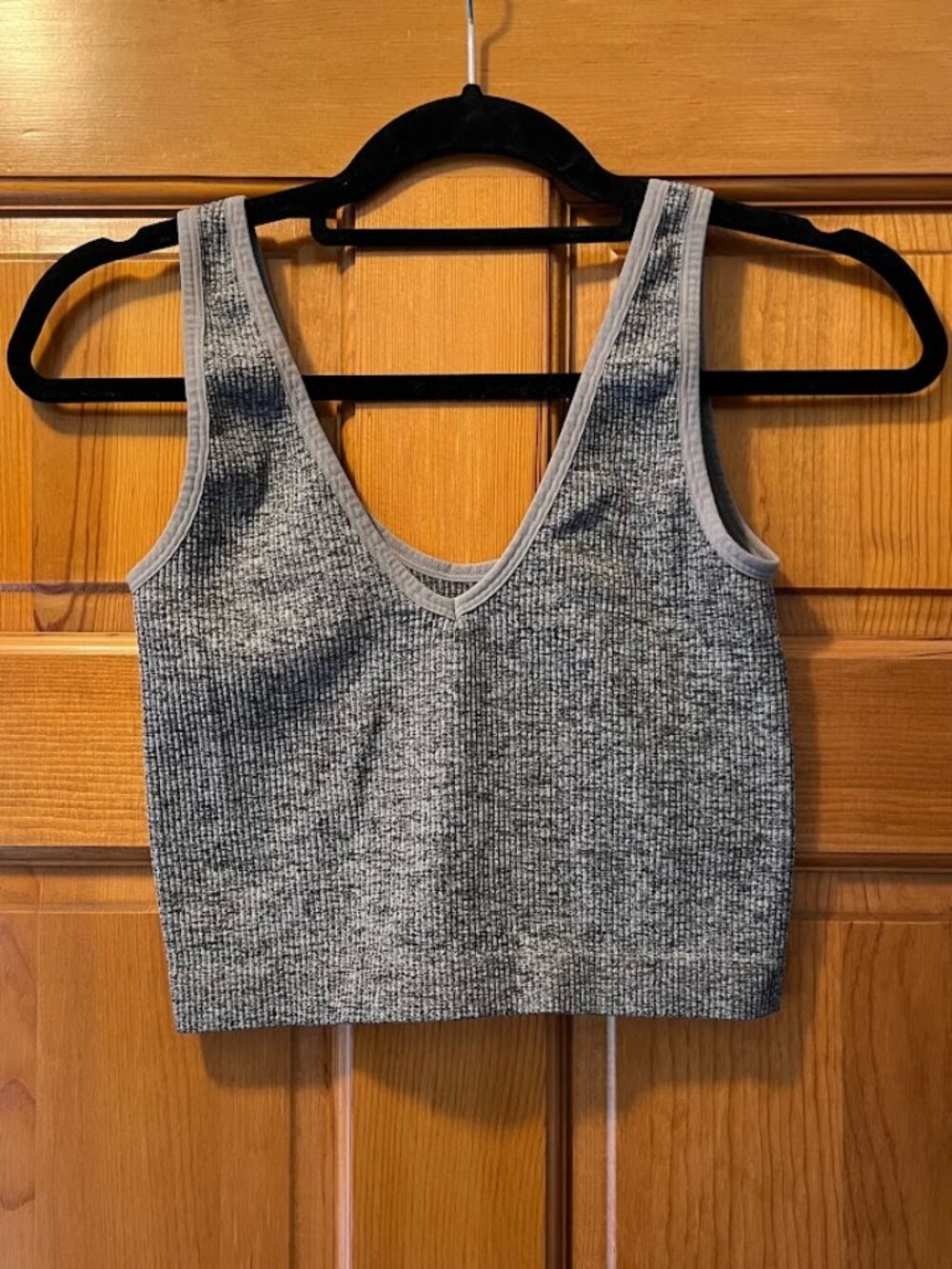 Women's Colsie Gray Ribbed Cropped Tank Top
